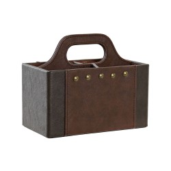 Βάση για Τηλεχειριστήρια DKD Home Decor Σκούρο καφέ 18 x 10 x 15 cm