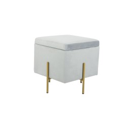 Υποπόδια DKD Home Decor Γκρι Μέταλλο πολυεστέρας (45 x 45 x 45 cm)