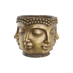 Γλάστρα DKD Home Decor Χρυσό Ξύλο Μαγνήσιο Στρόγγυλο Βούδας Ανατολικó 34 x 34 x 30 cm 30 x 34 x 30 cm