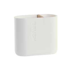 Βαση για οδοντοβουρτσεσ DKD Home Decor Λευκό Φυσικό Bamboo πολυπροπυλένιο 11,5 x 5,5 x 10,5 cm (12 Μονάδες)