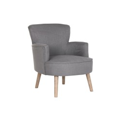 Πολυθρόνα DKD Home Decor Έλατο πολυεστέρας Σκούρο γκρίζο (66 x 70 x 88 cm)