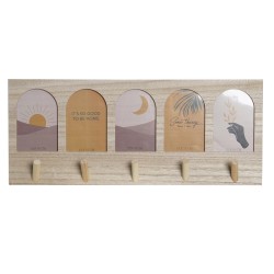 Ράφι παλτών DKD Home Decor 56 x 5 x 23,5 cm Φυσικό Πολύχρωμο Ξύλο MDF Boho