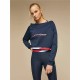 Γυναικείο χωρίς Κουκούλα Tommy Hilfiger Crop V Neck Σκούρο μπλε