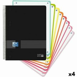 Σετ Σημειωματάριων Oxford European Book Live&Go Μαύρο A5 160 Φύλλα 4 Τεμάχια