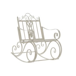 Κουνιστή Καρέκλα DKD Home Decor Μέταλλο Αλουμίνιο Λευκό (63 x 89 x 92 cm)