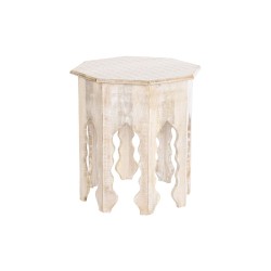 Βοηθητικό Τραπέζι DKD Home Decor 49 x 49 x 53,5 cm Καφέ Λευκό Ξύλο από Μάνγκο