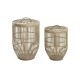 Σετ Καλαθιών DKD Home Decor Φυσικό Ανοιχτό καφέ Bamboo (2 Τεμάχια)