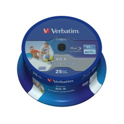 Blu-Ray BD-R Εκτυπώσιμο Verbatim Wide Inkjet Datalife 25 Μονάδες 25 GB 6x