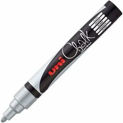 Δείκτες υγρής κιμωλίας Uni-Ball PWE-5M Ασημί (6 Τεμάχια)