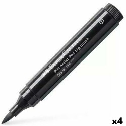 Μαρκαδόροι Faber-Castell Pitt Artist Πινέλο Μαύρο (4 Τεμάχια)