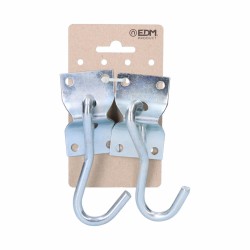 Βάση EDM 85243 Ασημί 70 x 45 mm Γάντζος για κρέμασμα Αιώρα (x2)
