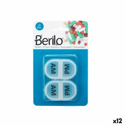 Κουτί Φαρμάκων με Χωρίσματα Berilo HW0929-2 Διαφανές Πλαστική ύλη 11,5 x 18 x 2,2 cm Ρύθμιση (12 Μονάδες)