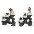 Διακοσμητική Φιγούρα DKD Home Decor Μαύρο Χρυσό Λευκό Ρητίνη Μοναχός Ανατολικó (21 x 7,5 x 25 cm) (x2)