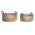 Σετ Καλαθιών DKD Home Decor Καφέ Φυσικό Πολυουρεθάνιο Θαλασσινό γρασίδι Τροπικό 45 x 35 x 18 cm 45 x 34 x 27 cm 2 Τεμάχια