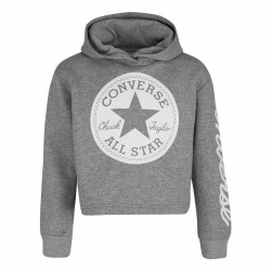 Unisex Φούτερ με Κουκούλα Converse Chuck Patch Crop G Σκούρο γκρίζο