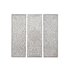 Κεφαλάρι κρεβατιού DKD Home Decor 180 x 3,5 x 180 cm Φυσικό Λευκό Ξύλο MDF