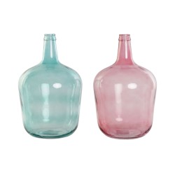 Βάζο DKD Home Decor Πράσινο Ροζ 25 x 25 x 40 cm (x2)