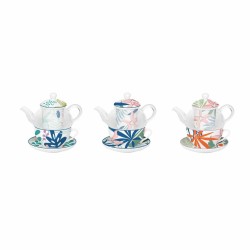 Παιχνίδι Σετ Tσαγιού DKD Home Decor Κρυστάλλινο Πορσελάνη Μπλε Πράσινο (3 Μονάδες)