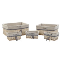 Σετ Καλαθιών DKD Home Decor Σπείρες Μεσογείακός 48 x 38 x 13 cm