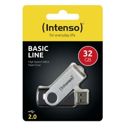 Στικάκι USB INTENSO 3503480 32 GB Μπρελόκ-αλυσίδα Μαύρο Μαύρο/Ασημί 32 GB DDR3 SDRAM