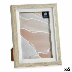 Κορνίζα 16,5 x 21,5 x 2 cm Κρυστάλλινο Μπεζ Λευκό Πλαστική ύλη (x6)
