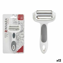 Aποφλοιωτής Kinvara CK51327 Λευκό Γκρι Ανοξείδωτο ατσάλι πολυπροπυλένιο TPR 12 x 3 x 22 cm 3-σε-1 (12 Μονάδες)