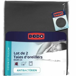 Θήκη μαξιλαριού DODO x2 Λευκό Ανθρακί 65 x 65 cm (Δωρεάν Μεταφορικά)