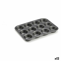 Φόρμα για τα Γλυκά Kinvara CK57179 Σκούρο γκρίζο Μέταλλο Χάλυβας άνθρακα 20 x 2 x 26 cm (12 Μονάδες)