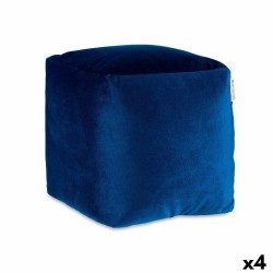Puff Βελούδο Μπλε 30 x 30 x 30 cm (4 Μονάδες)