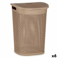 Καλάθι για τα Ρούχα Kipit 4790-4 Μπεζ Πλαστική ύλη 60 L 43,5 x 57,5 x 34 cm (x6)