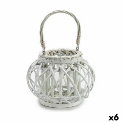 Κηροπήγιο Λευκό λυγαριά Γυαλί 30 x 19 x 25,5 cm (x6)