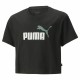 Παιδικό Μπλούζα με Κοντό Μανίκι Puma Logo Cropped  Μαύρο