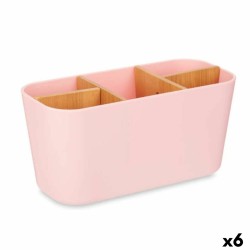 Βαση για οδοντοβουρτσεσ Berilo B9045-PINK Ροζ Bamboo πολυπροπυλένιο 21 x 10 x 9 cm (x6)