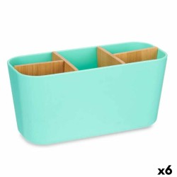 Βαση για οδοντοβουρτσεσ Berilo B9045-GREEN Πράσινο Bamboo πολυπροπυλένιο 21 x 10 x 9 cm (x6)