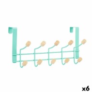 Κρεμάστρα για τις Πόρτες Berilo W7912-10NB-GREEN Πράσινο Ξύλο Μέταλλο 35 x 17 x 15 cm (x6)