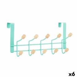 Κρεμάστρα για τις Πόρτες Berilo W7912-10NB-GREEN Πράσινο Ξύλο Μέταλλο 35 x 17 x 15 cm (x6)