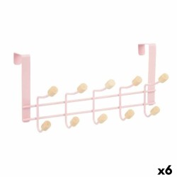 Κρεμάστρα για τις Πόρτες Berilo W7912-10NB-PINK Ροζ Ξύλο Μέταλλο 35 x 17 x 15 cm (x6)