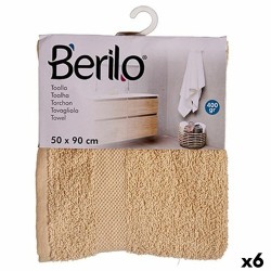 Πετσέτα μπάνιου Berilo 89657 Κρεμ 80 % βαμβάκι 20 % πολυεστέρας 50 x 90 cm (x6)