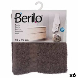Πετσέτα μπάνιου Berilo 89669 Γκρι 80 % βαμβάκι 20 % πολυεστέρας 50 x 90 cm 50 x 0,5 x 90 cm (x6)
