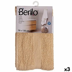 Πετσέτα μπάνιου Berilo 89658 Κρεμ 80 % βαμβάκι 20 % πολυεστέρας 70 x 130 cm (3 Μονάδες)