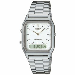 Unisex Ρολόγια Casio AQ-230A-7DMQYES Λευκό Ασημί (Ø 38,5 mm) (Ø 29 mm)
