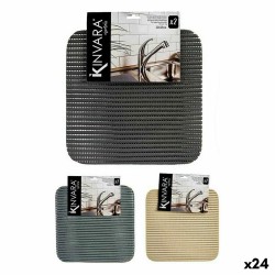 Αντιολισθητικό χαλί Kinvara SJ-A106 Λευκό Πλαστική ύλη 32 x 32 cm Ρύθμιση 2 Τεμάχια (24 Μονάδες)