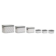 Σετ Καλαθιών DKD Home Decor Λευκό Γκρι Bamboo Ξύλο MDF Αστέρια 51 x 35 x 33 cm
