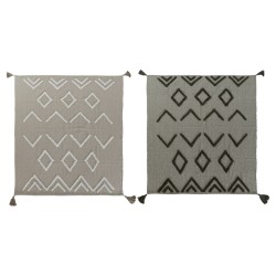 Κλινοσκεπάσματα DKD Home Decor Λευκό Πράσινο Μπεζ Σκούρο πράσινο 130 x 170 x 0,5 cm (x2)