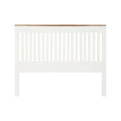 Κεφαλάρι κρεβατιού DKD Home Decor Λευκό Καφέ ξύλο ακακίας Ξύλο από Μάνγκο 165 x 3 x 135 cm