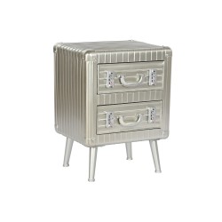 Κομοδίνο Home ESPRIT Ασημί Μέταλλο Ξύλο MDF 46 x 39 x 63 cm