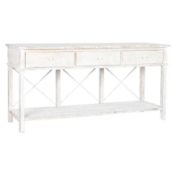 Console Home ESPRIT Λευκό Καφέ Μαύρο Μέταλλο Έλατο 181 x 45 x 86 cm