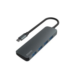 Hub USB-C 4 Θύρες Savio AK-54 Γκρι