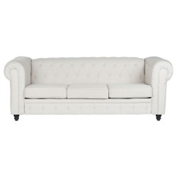 Καναπές DKD Home Decor Λευκό Καφέ Κρεμ Ξύλο 209 x 84 x 76 cm