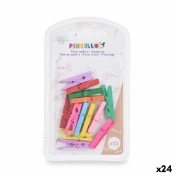 Σφιγκτήρες Pincello 396 Πολύχρωμο Ξύλο Μικρό (24 Μονάδες)